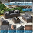 thumbnail image 2 of Sunmthink 7-Piece Wicker Patio Furniture Sets, Outdoor Conversation Set with 4 Inches Thick Cushions and Waterproof Cover, 2 of 6