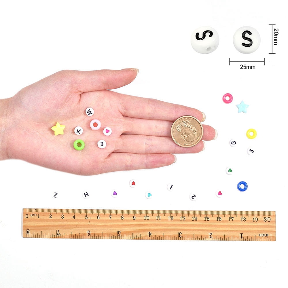 DIY Kids Bracelet Jewelry Kits with Acrylic Beads Clear Elastic Crystal Thread Stainless Steel Big Eye Beading Needles Mixed Color Flat Round Beads: 7x4mm Hole: 1~1.3mm 1440pcs
