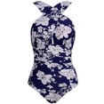 thumbnail image 4 of Swimsuits for Women One Piece, Women's One-Piece Swimsuit Front Cross Tummy Control Swimwear Keyhole Bathing Suit, 4 of 5