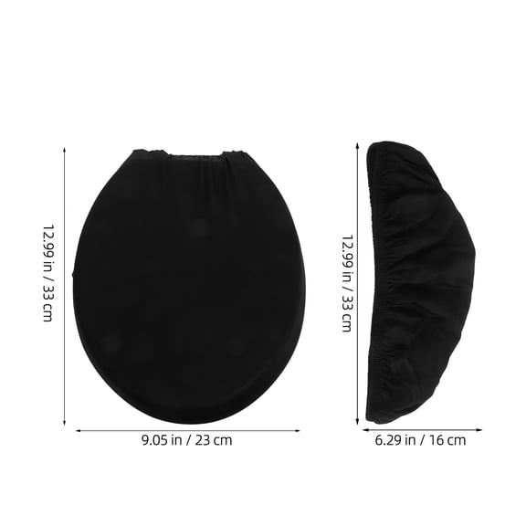 FONDOTIN Black Toilet Lid and Tank Cover Set, 2 Pieces, Toilet Tank Pad for Bathroom Accessories