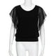 thumbnail image 4 of Women's Loose Casual Short Sleeve Batwing Sleeve Chiffon Top T-shirt BlouseXL, 4 of 5