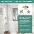 thumbnail image 3 of PARLOS Shower System, Shower Faucet Set with Tub Spout(Valve Included), 5-Setting Mode Shower Head and Tub Spout with Diverter, Multi-Function Wall Mounted Shower Bathtub Combo,Brushed Gold, 3 of 9