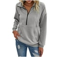 thumbnail image 2 of zejinsd Zipper Pullover Sweatshirts Women Quarter Up Pullover Sweaters Fall Essentials Outfits Sweatshirt, 2 of 4