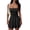 Black, variant on Women's Strapless Tube Top Dress Ruched Mini Tiered Ruffle Hem, Sexy Slim Fit Bodycon Gown, Casual Summer Party Fashion Apparel, Solid Color Clothing
