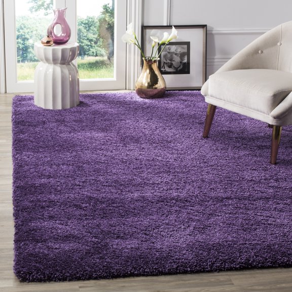 SAFAVIEH Milan Harlow Solid Plush Shag Area Rug, Purple, 8'6" x 12' - Large - Modern Design, Purple, Non-Shedding & Easy Cleaning, Ultra Plush Thick Pile, Ideal for Living Room, Bedroom