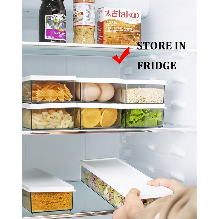 3-Piece Stackable Pasta Storage Containers - Clear Plastic Food Organizers For Pantry & Fridge-686915