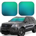 thumbnail image 2 of Uemuo Green Turquoise Teal Printed 2 PCS Car Windshield Sun Shade, Auto Sun Heat and UV Rays Blocker, Foldable Automotive Front Window Sunshade Protector, 2 of 7