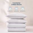 thumbnail image 5 of Sleep Zone 3D Waffle Comforter Set Queen, OEKO-TEX Ultra-Soft Down Alternative Bedding, All-Season Breathable, Stay-Put Corner Loops, Machine Washable (Grey, Queen), 5 of 12