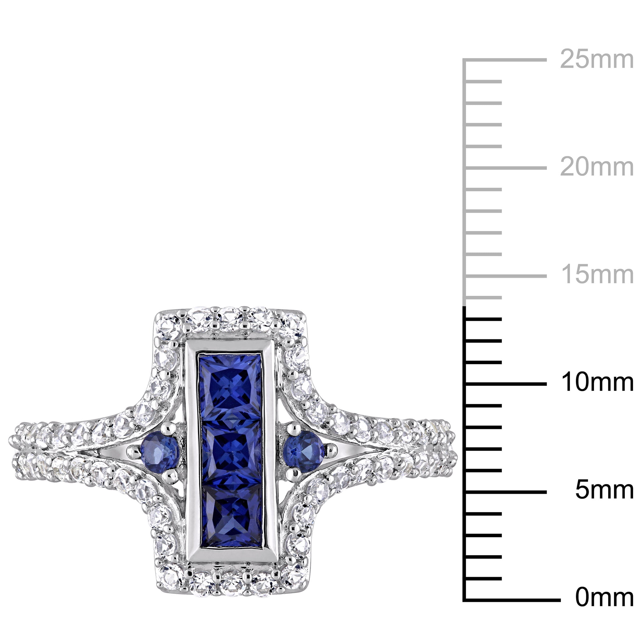Everly Women's Created Sapphire Sterling Silver Engagement Ring
