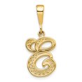 thumbnail image 1 of Diamond2Deal 14K Pendentif Initiale Lettre E en Or Jaune Script Filigrane pour Femmes, 1 of 6
