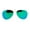 Silver Green, variant on Mirrored Mirror Mens Flat Lens Pilots Metal Aviator Sunglasses Silver Purple