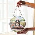 thumbnail image 2 of Happy Mother's Day Bernese Mountain Dog with Sweets and Flowers at a Picnic Stained Glass Suncatcher Berner Lover Gifts Window Hanging Sign Decor - 13005, 2 of 5