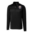 thumbnail image 2 of Men's-Cutter & Buck Black Orlando City SC Traverse Stretch Eco Stripe Tri-Blend Quarter-Zip Top, 2 of 3