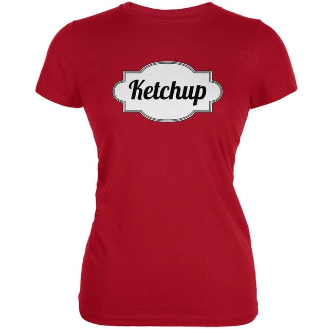 Costume de Ketchup d'Halloween Rouge T-Shirt Doux pour Adolescentes