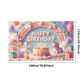 thumbnail image 2 of Yatrandify Pastel Unicorn Birthday Banner Colorful Cake Celebration Decorative Design for Kids Party Celebration, 2 of 7