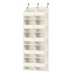 5 Tiers - Beige Heavy Duty Over The Door Hanging Storage Organizer