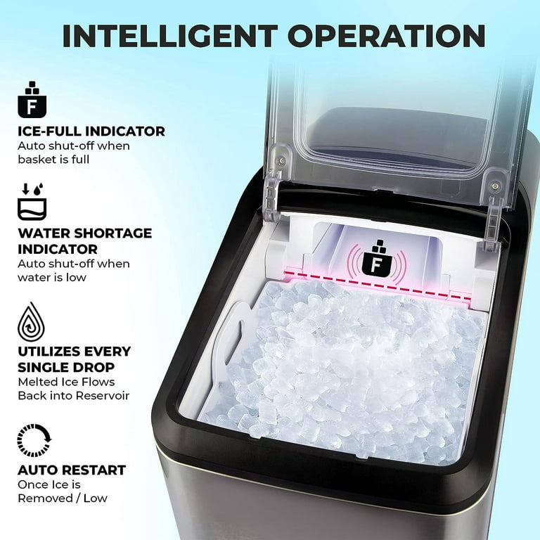 Mueller Nugget Ice Maker Machine, Quietest Heavy-Duty Countertop Ice  Machine, 30