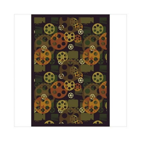 Blockbuster Plum 5 ft.4 in. x 7 ft.8 in.  WearOn Nylon Machine Tufted- Cut Pile Gaming and Entertainment Rug