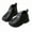 Black, variant on Aihuaihua Girls Ankle Boots Low Heel Soft Leather Casual Winter Shoes for Kids Toddler Everyday School Wear Size 11-12 Years