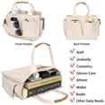 thumbnail image 5 of Minsong Canvas Tote Bag for Women With Pockets, Laptop Work Crossbody Purses Everything Shoulder Tote Bag Everyday Satchel Handbags White, 5 of 13