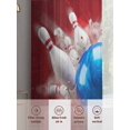 thumbnail image 6 of Bowling Sheer Curtains 2 Panels Set Vintage Bowling Bottles Ball Red Background Sheer Window Curtains Light Filtering Rod Pocket Voile Drapes for Bedroom Living Room 52"X84", 6 of 9