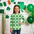 thumbnail image 2 of Tauxra Chandail de la Saint-Patrick pour Adultes, T-Shirt à Manches 3/4 Imprimé Col Rond, T-Shirt Graphique Trèfle Décontracté à Manches Longues pour Activités Festives, 2 of 6