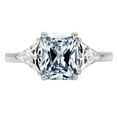 thumbnail image 4 of 2.82 ct Emerald Cut Natural Sky Blue Topaz 3 Stone 18K White Gold Womens Engagement Ring, 4 of 5