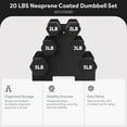 thumbnail image 2 of BalanceFrom 20 lb Neoprene Coated Iron Dumbbell Hex Weights Set with Stand, Black, 2 of 12