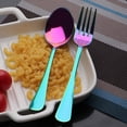 thumbnail image 4 of Travel Cutlery Set,Flatware Set Portable Utensils,Silverware Set Reusable Stainless Steel Tableware with Case Camping 8pcs Including Fork Spoon Chopsticks Cleaning Brush Straws(Rainbow), 4 of 5