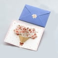 thumbnail image 3 of LWVITH 3D Bouquet Greeting Card, Mother's Day Pop Up Card with Floral Design, Handmade Paper Card with Envelope Sticker, Express Love Gift for Mom Mum, Birthday Anniversary Sentimental Present, 3 of 7