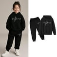 thumbnail image 3 of Kids Kids Toddler Sweatsuit,2 Piece Long Sleeve Black Hoodie Leggings Pants Fall Clothes Size 5-6 Years Girls Clothes Cute&nbsp;Boys Girls&nbsp;Clothing, 3 of 6