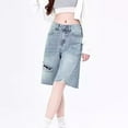 thumbnail image 3 of Audhol Baggy Shorts Women, Shorts Women's Jeans Vintage Blue Denim Shorts Baggy Y2K Streetwear Washed Wide Leg Shorts Summer Knee Length Jeans Girls High Waist Jean Shorts Womens Blue L, 3 of 9