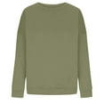 thumbnail image 3 of Wdfiry Crewneck Sweatshirts for Women Long Sleeves Casual Solid Color Round Neck Sweatshirt Pullover Tunic Tops Plus Size Fall Winter Outfits Clothes, 3 of 5