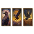 thumbnail image 2 of Designart "Eagle Gaze Majestic Illustration" Animals Eagle Framed Wall Art Set Of 3 - Blue Eagle Frame Gallery Set For Office Decor, 2 of 6
