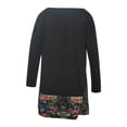 thumbnail image 4 of Moda mujer otoño casual manga completa botón o-cuello estampado floral empalme vestido Fridja  nbo2378, 4 of 5