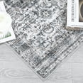 thumbnail image 5 of GlowSol 6'x9' Washable Area Rugs for Living Room Bedroom Vintage Medallion Print Non Slip Low Pile Throw Rugs Soft Foldable Accent Rug, Gray, 5 of 8