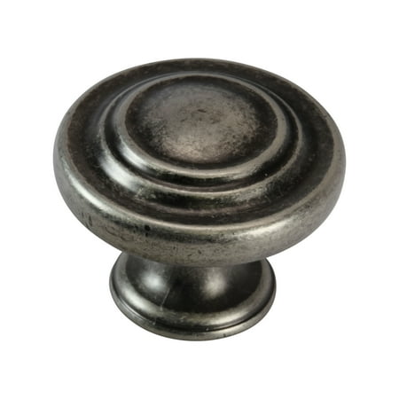 Cabinet Pewter Handles - 10 Pack Saturn Ring Classic Metal Pewter Cabinet Knob 1-11/32 (34mm)