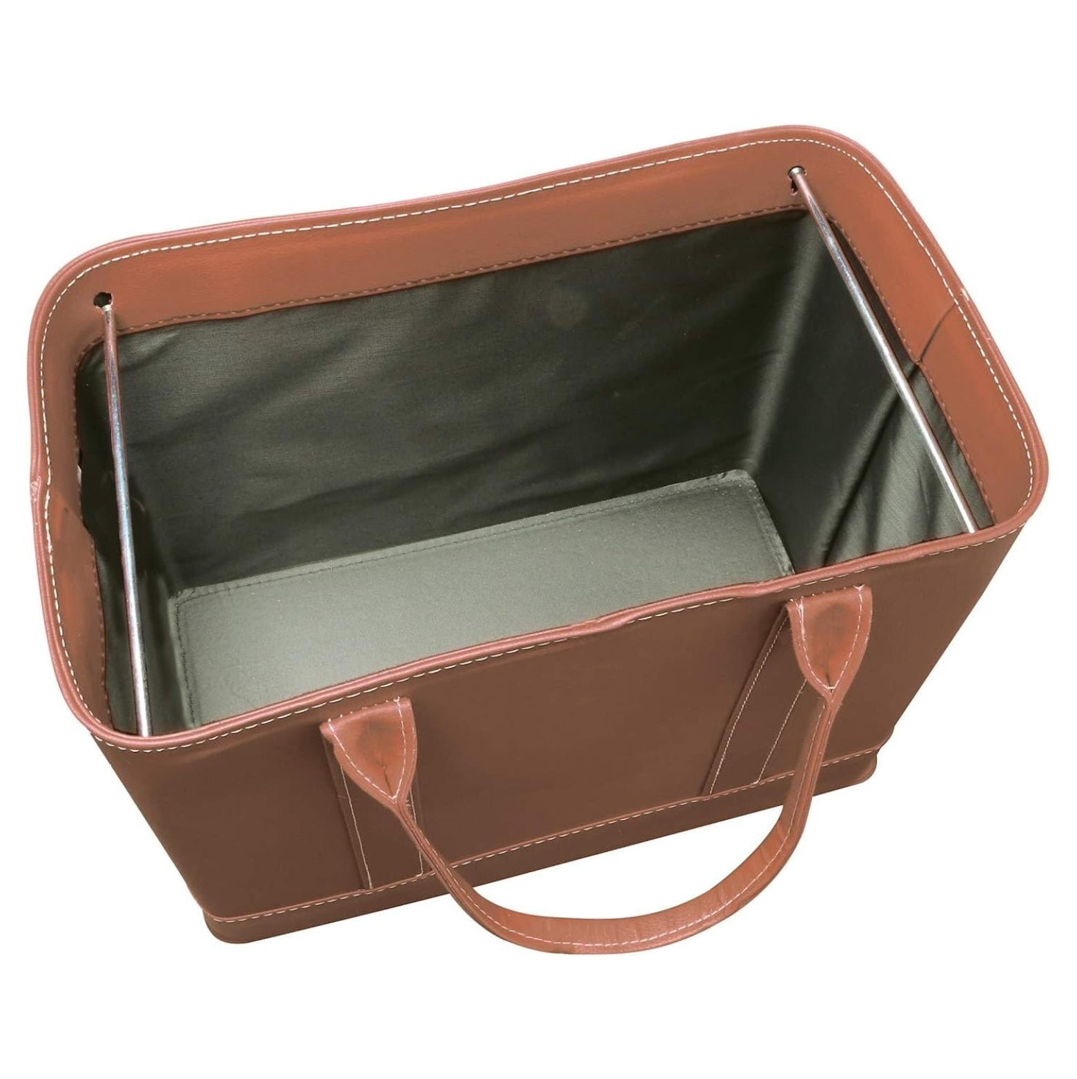 Chic File Organizer Tote - Important Document Organizer Bag, Portable File Box with Handle, Brown