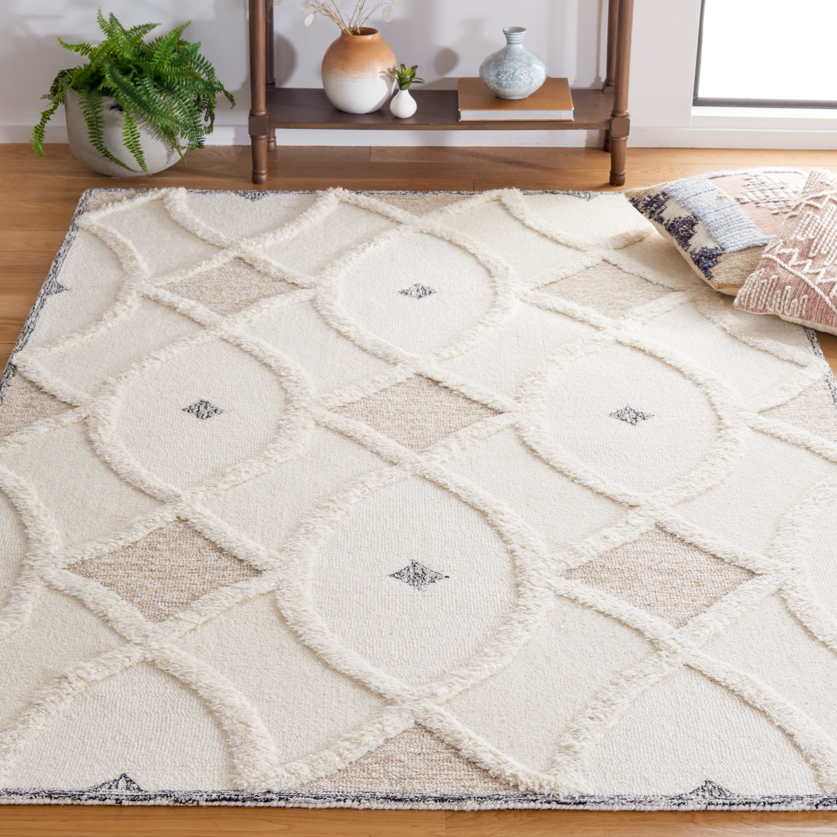 SAFAVIEH Casablanca Earnestine Medallion Area Rug, Ivory/Brown, 6' x 9'