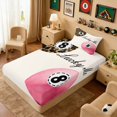 thumbnail image 5 of Erosebridal Leopard & Pink 8 Ball Print Twin Sheet Sets, Sports Monogram Bedding for Girls, 1 Flat Sheet, 1 Fitted Sheet and 1 Pillowcase, 5 of 6