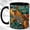 Black, variant on Sea Turtle Coffee Mug, Ocean Floral Mug, Ceramic 11 oz