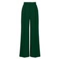 thumbnail image 5 of ZZwxWA Women' Casual Solid Color Fashionable Pleated Semi High Waist Wide Leg Pants Long Pants, 5 of 7