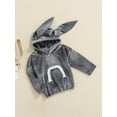 thumbnail image 3 of Seyurigaoka Lovely Baby Girl Drawstring Tops Hoodie Long Sleeve Sweatshirts Toddler Cartoon Rabbit Ears Thicken Infant Kids Pullover Clothes, 3 of 9