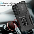 thumbnail image 4 of Dteck for Samsung Galaxy A36 5G Case with Slide Camera Lens Cover + Finger Ring Holder Kickstand,Heavy Duty Shockproof Rugged Protective Phone Cover for Samsung A36 5G 2025,Black, 4 of 8