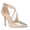 champagne, variant on Women Dress Shoes Pointed Toe, Crisscross Strap Pumps with Back Zipper and Stiletto Heel