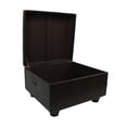 thumbnail image 2 of International Caravan Carmel Faux Cuir Pouf en Chocolat, 2 of 2