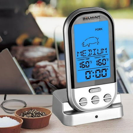 Wireless BBQ Meat Thermometer with Multifunction Backlit ...