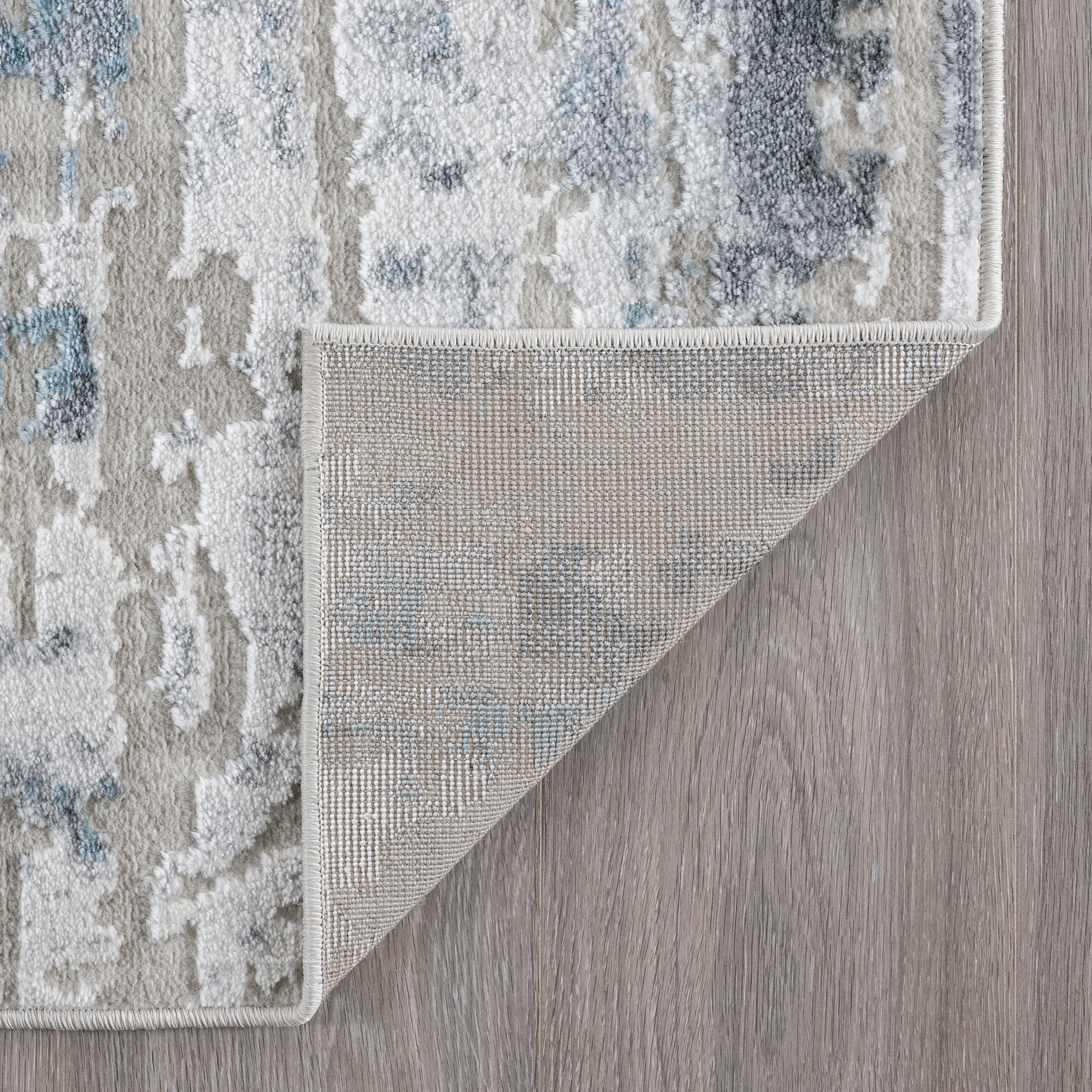 Contemporary 5x7 Area Rug (5'3'' x 7'3'') Abstract Dark Blue Living Room Easy to Clean