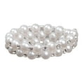 thumbnail image 2 of facefd Women Chic Pearl Rhinestone Stretch Bracelet for Bridal Wedding Prom 2 Row, 2 of 9