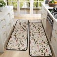 thumbnail image 4 of Kitchen Rugs Sets Of 2,Red Mushroom Berry Leaf Beige Pattern Anti Fatigue Kitchen Mat Rugs Non Slip Washable,Decorative Kitchen Floor Mats for Kitchen,Sink,Laundry,17"x47"+17"x47", 4 of 5